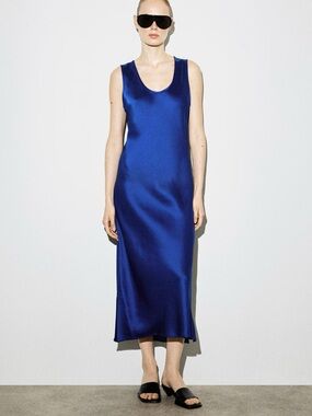 NWT (size 10) COS SCOOP-NECK SATIN MIDI DRESS